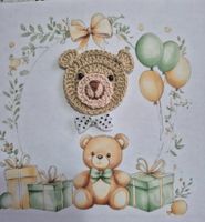 1 Stück Teddybär Bär gehäkelt crochet orsetto uncinetto 887