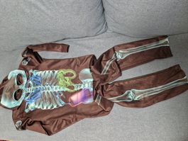 Kinderkostüm Skelett mit Maske Grösse 5J