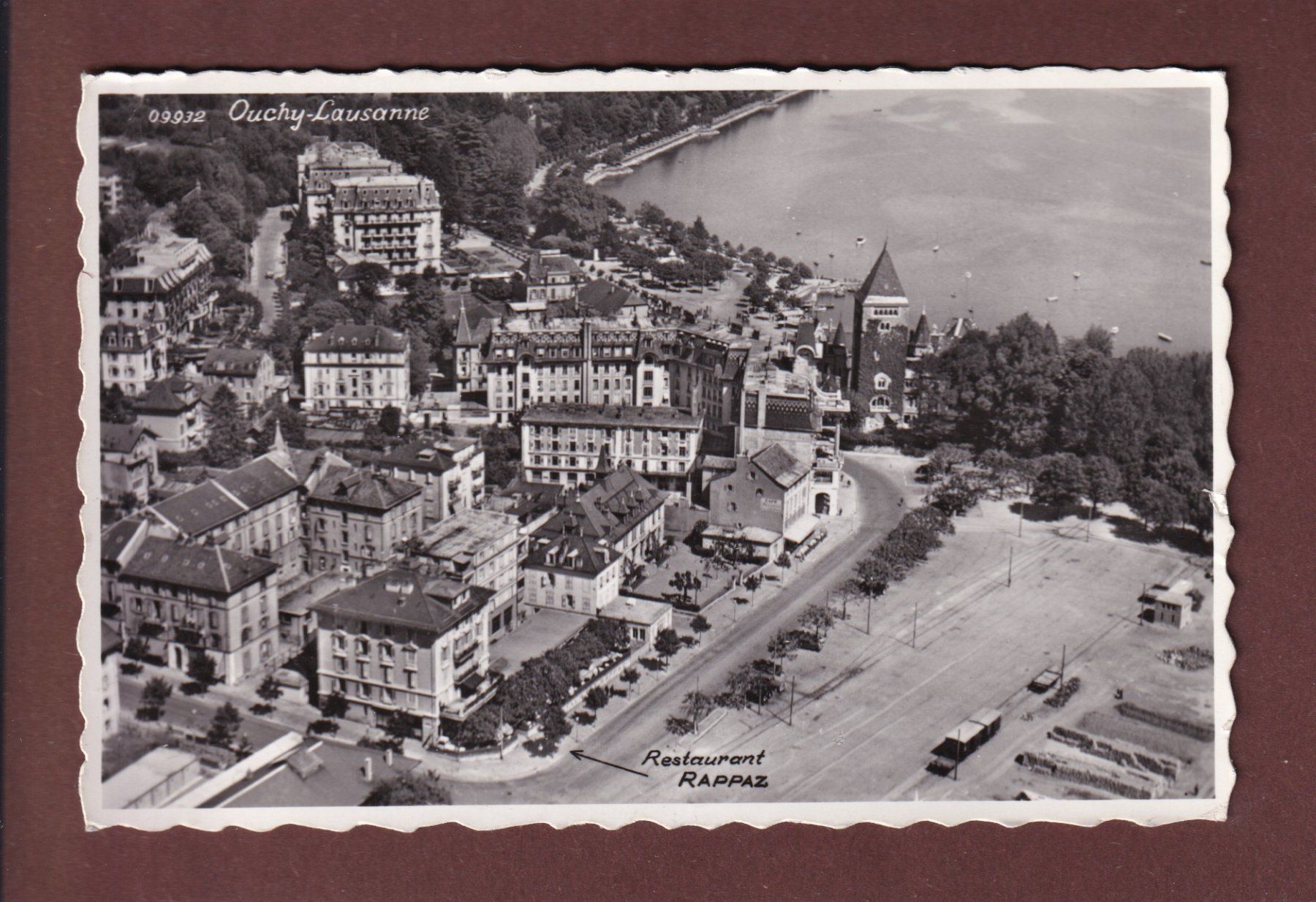 Ansichtskarten: LAUSANNE - Ouchy vu d'avion - 1954 – Gebraucht aus Pully von nicecards