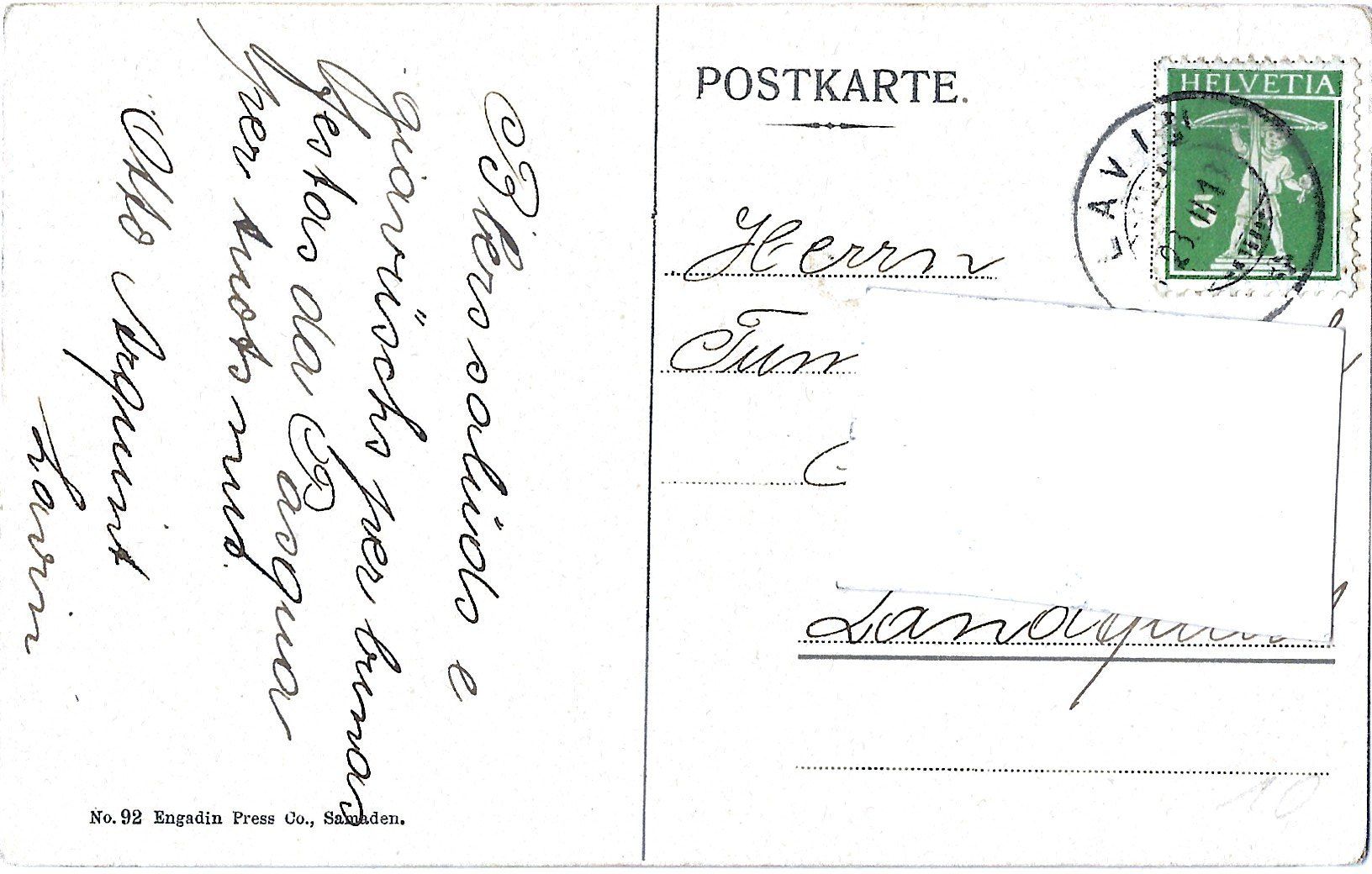 Cartoline postali: Celerina. – Usato da Bütschwil venduto da Jackson1A 1
