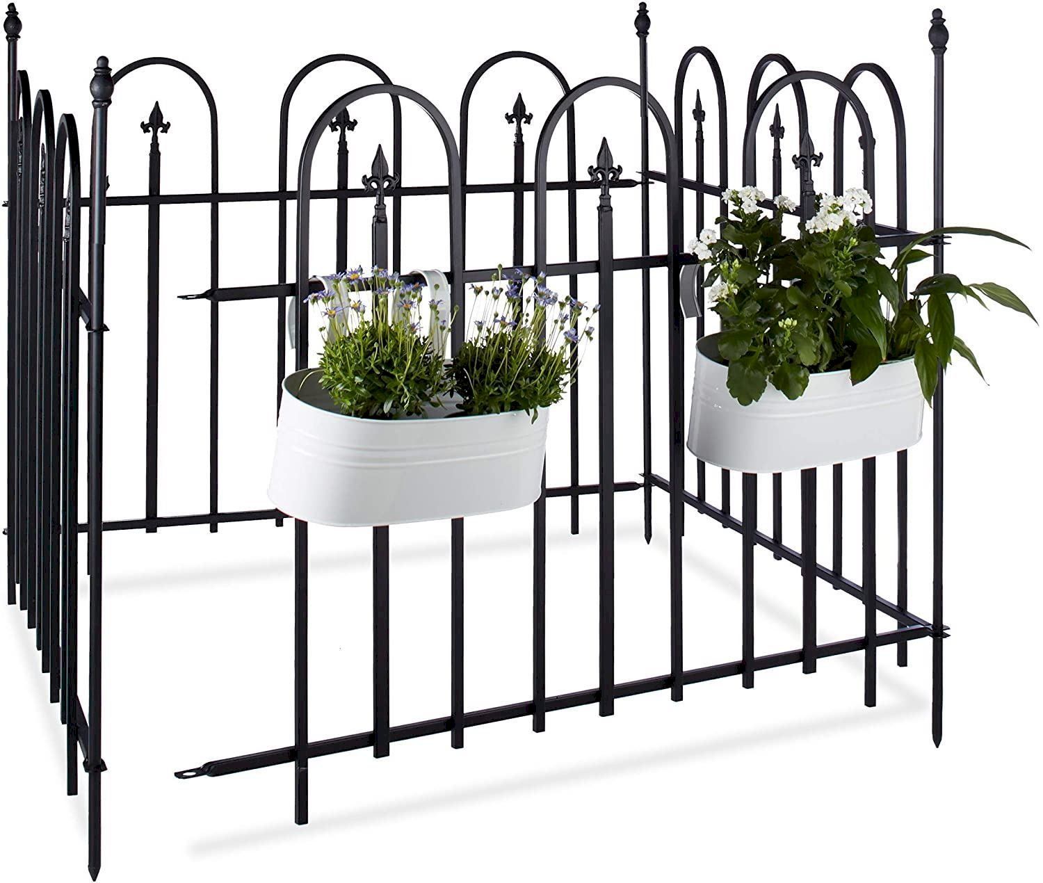 Altre Decorazioni per giardino: Gartenzaun Metall 4er Set Schwarz – Nuovo e nell'imballaggio originale da Bottighofen venduto da zaap