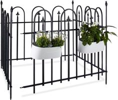 Gartenzaun Metall 4er Set Schwarz