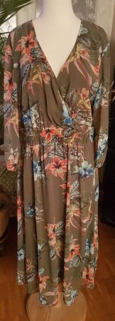 0lives Maxi-Kleid mit Orchideen-Motiv