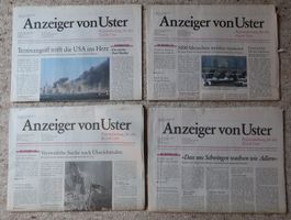 9/11, Anzeiger von Uster vom 12., 13., 14. und 15. Sept.2001