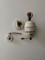 Zugpendellampe, antik mit Goldbordüren