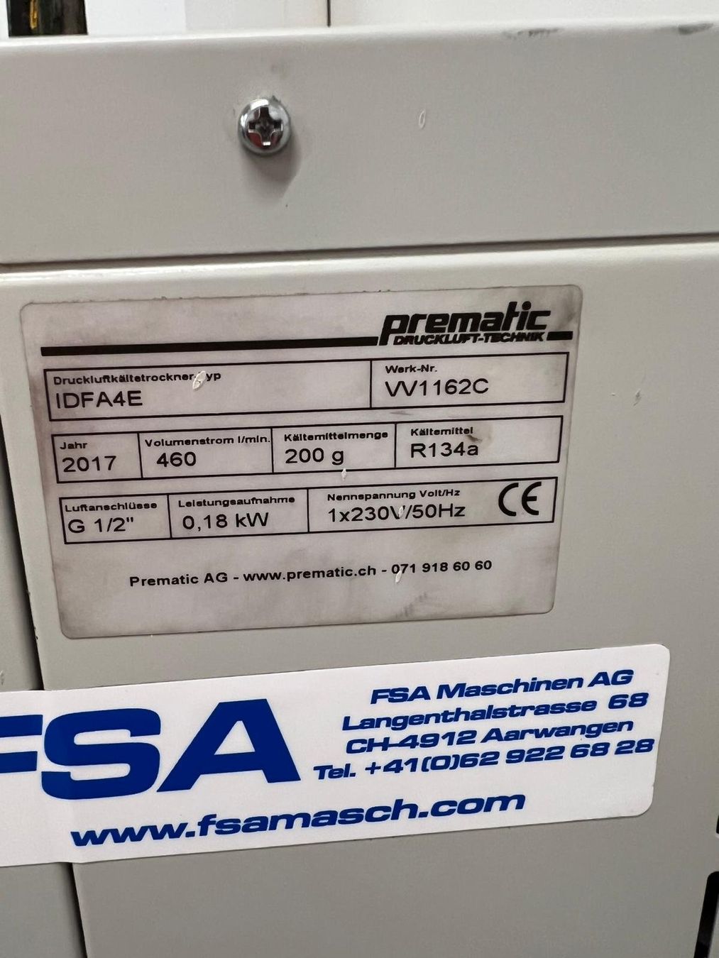 Asciugatrici: PREMATIC Kältetrockner IDFA4E – Usato da Aarwangen venduto da fsa-maschinen 1