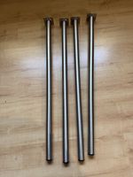 4 Tischbeine Metall silber rund gebrauchter Zustand