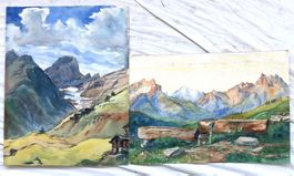 André Eugler (1893-1982) - 2 Orig. Aquarelle - CH-Alpen