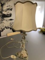 Lampada vintage con angelo, porcellana dipinta a mano