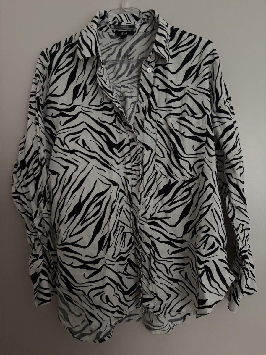 C&A Camicette: C&A Leinen Bluse, Zebra Muster, Gr. 40 – Usato da Arbon venduto da Viktoriaa