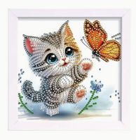 Diamond Painting Katze & Schmetterling-4-Brahmen-326