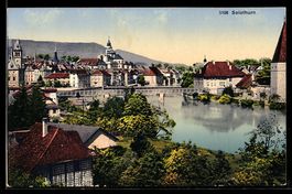 Solothurn, Stadtansicht an der Aare mit 