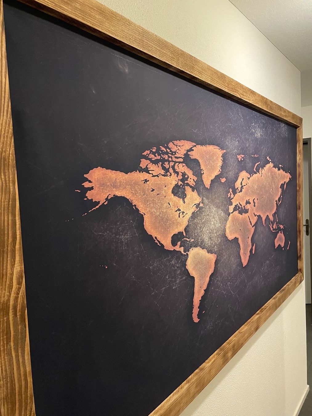Foto & Immagini: Weltkarte Bild Kunstdruck auf Leinwand – Usato da Brunnen venduto da Holz-style 4