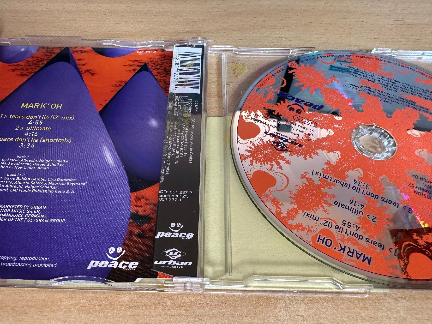 CD: Mark' Oh – Tears Don't Lie - Single CD – Usato da Rikon im Tösstal venduto da Alpenmutz 1