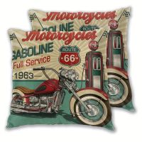 Kissenbezug Route 66 USA Auto Motorrad NEU