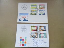 2 (gelaufene) Satz-Briefe FDC Automatenmarken 1996+2001