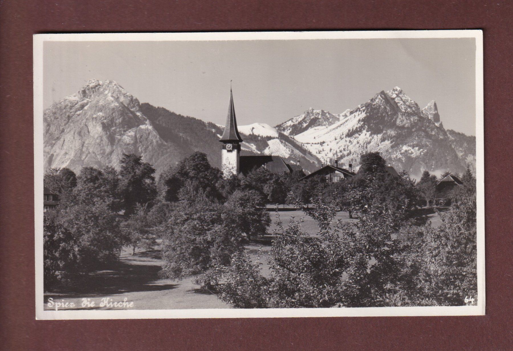 Cartoline postali: SPIEZ - Kirche - 1936 – Usato da Pully venduto da nicecards-shop