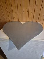 Wanddekoration Herz aus Metall und Magnetisch grau