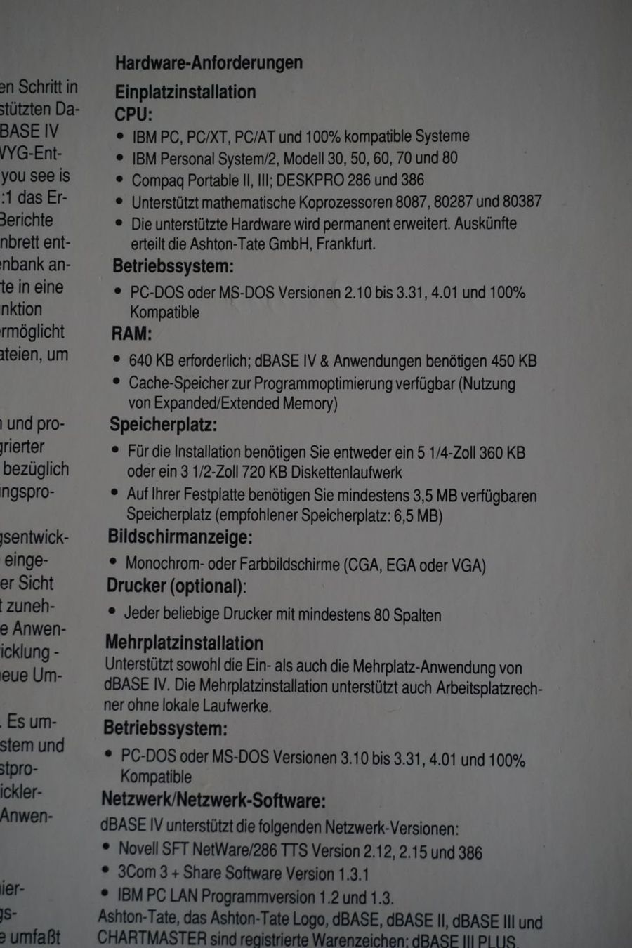 Software: dBase IV für DOS – Gebraucht aus St.Gallen von He2 2