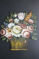 Vintage Blumenstillleben Holz Handarbeit Shabby Blumenkorb