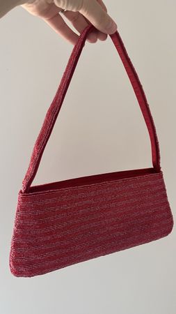 Borsa Scheilan rossa per donna con perline.