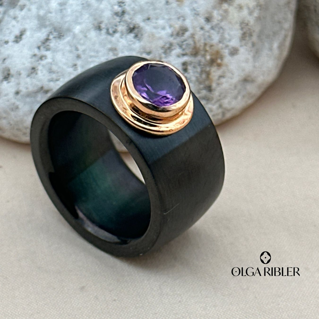 Olga Ribler Ringe: Edelstahl Ring mit Amethyste Ringgrösse 58 – Neu (gemäss Beschreibung) aus Luzern von Schmuckoutlet 5
