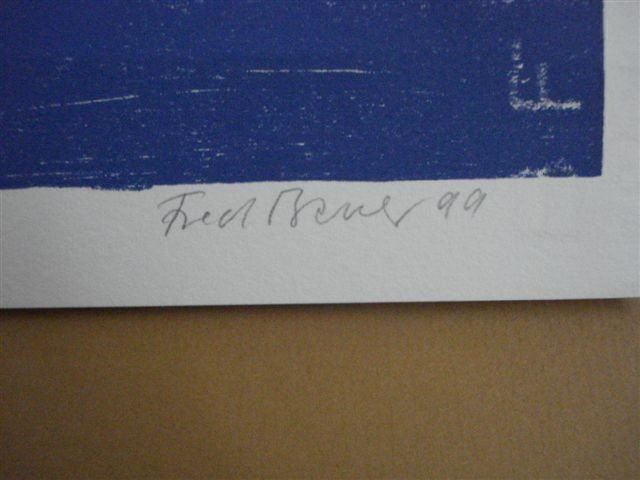 Xilografie: Fred Bauer, Farbholzschnitt, 1999 – Usato da Einsiedeln venduto da artgallery59 1