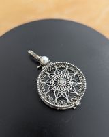 Rokuzan Lupenanhänger Silber 925 mit Perle & Markasit, Antik