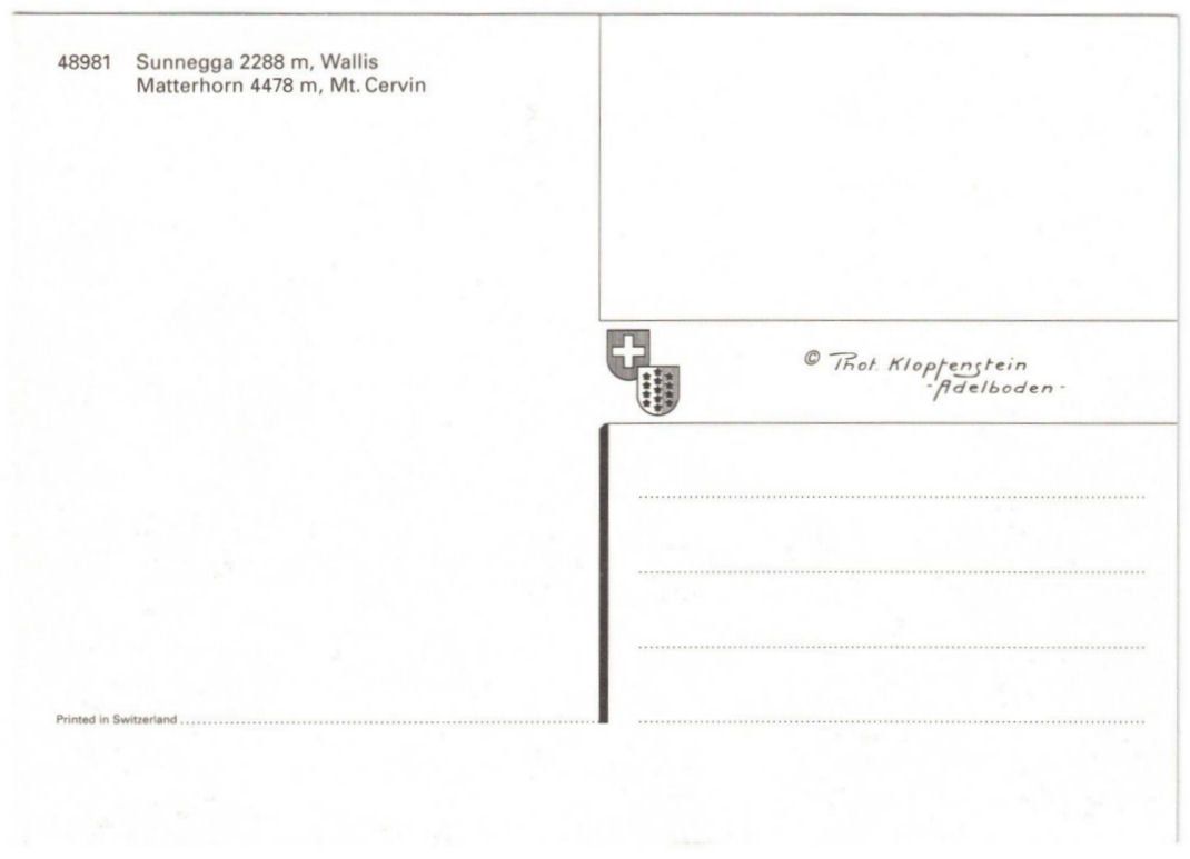 Cartoline postali: Zermatt - Gondelbahn Sunnegga--Blauherd – Usato da Binningen venduto da Mountainrider 1