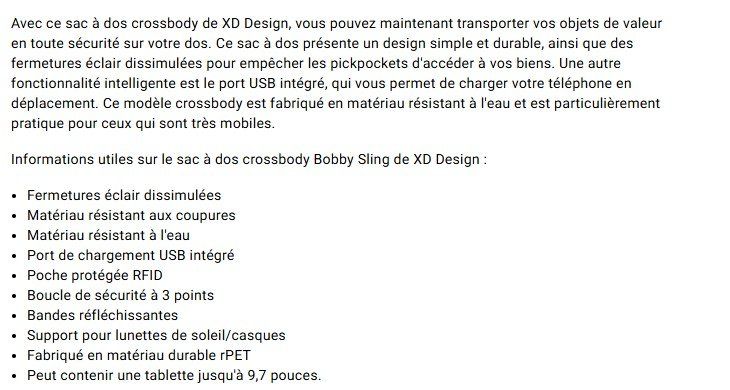 Zaini: XD Design Sac à dos Bobby Sling sécurisé – Usato da La Chaux-de-Fonds venduto da Cokecollection 7