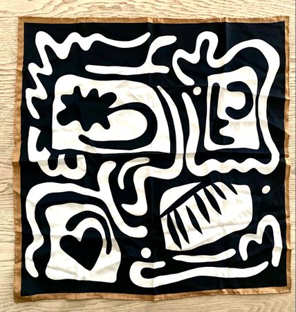 Codello Seidentuch – Schwarz-Creme- Braun 55 x 53 cm