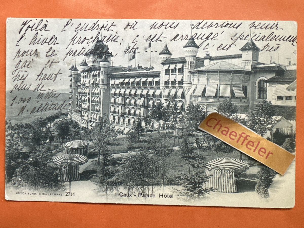 Ansichtskarten: 1907 Caux Palace Hotel – Gebraucht aus Zürich von Chaeffeler