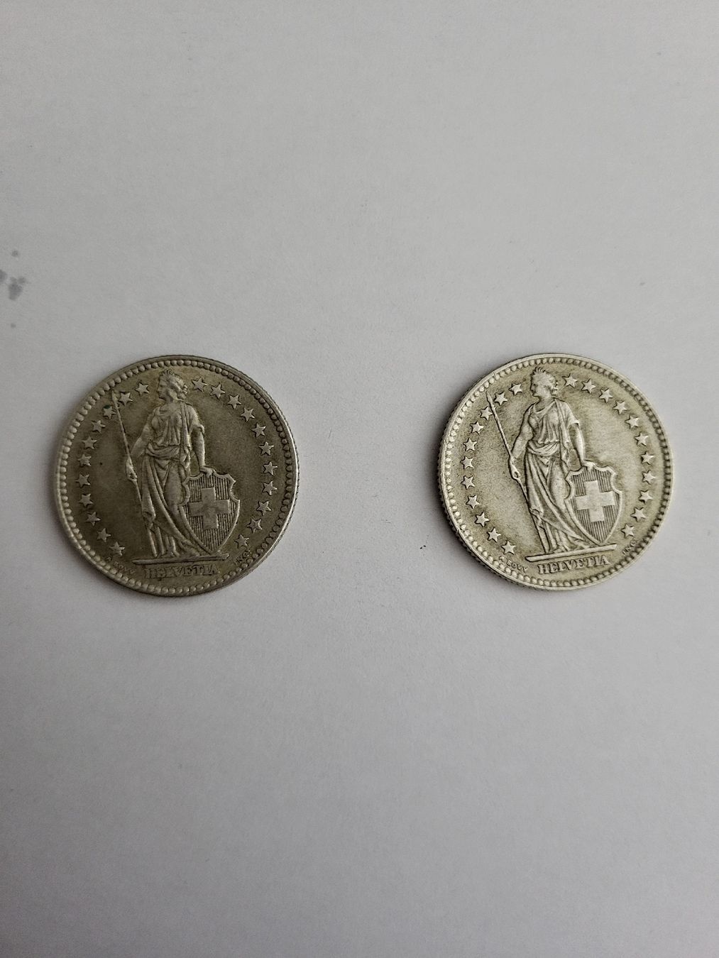 Alle Münzen: 2X Fr 2.-, 1961, 1963 – Gebraucht aus Riehen von tamola67 3
