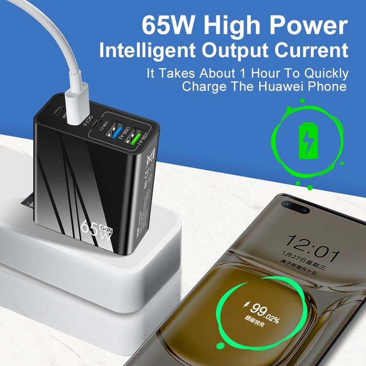 65W PD gan Ladegerät USB Typ C Schnell power adapter stecker (Neu und