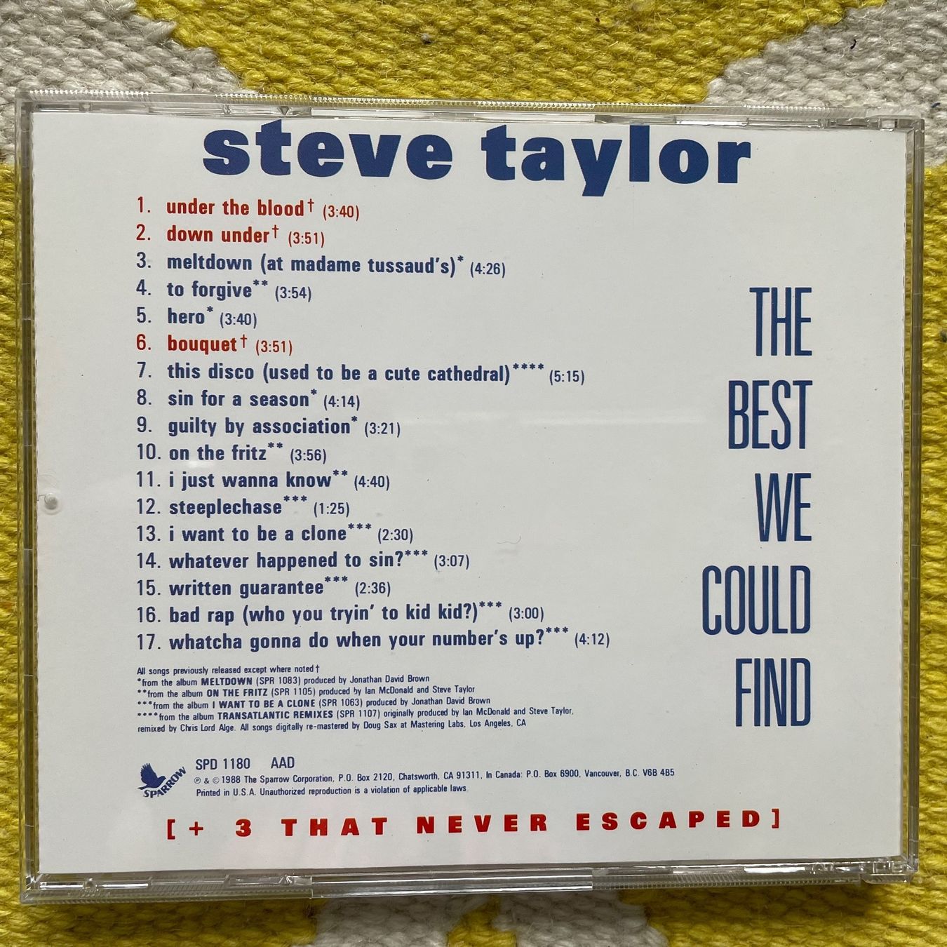 CDs: STEVE TAYLOR-THE BEST WE COULD FIND – Gebraucht aus Rorschacherberg von CD-Roli 1