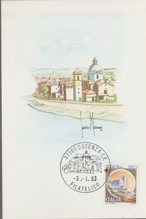 Cartoline Vintage AC Milan - Autocollante Avec Timbre Annulé Années 70 - Football
