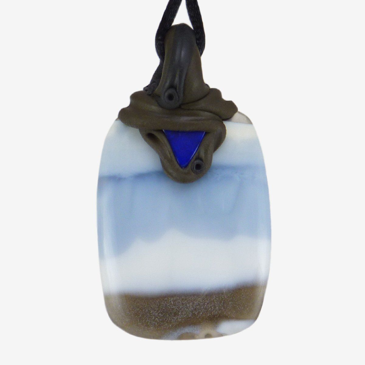 Minerali & Pietre curative: Owyhee Opal Steinanhänger mit eingefasstem Lapislazuli – Nuovo e nell'imballaggio originale da Meilen venduto da Kaleidoskopia