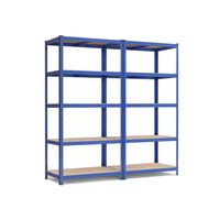 2er Set Lagerregal 200 cm hoch blau