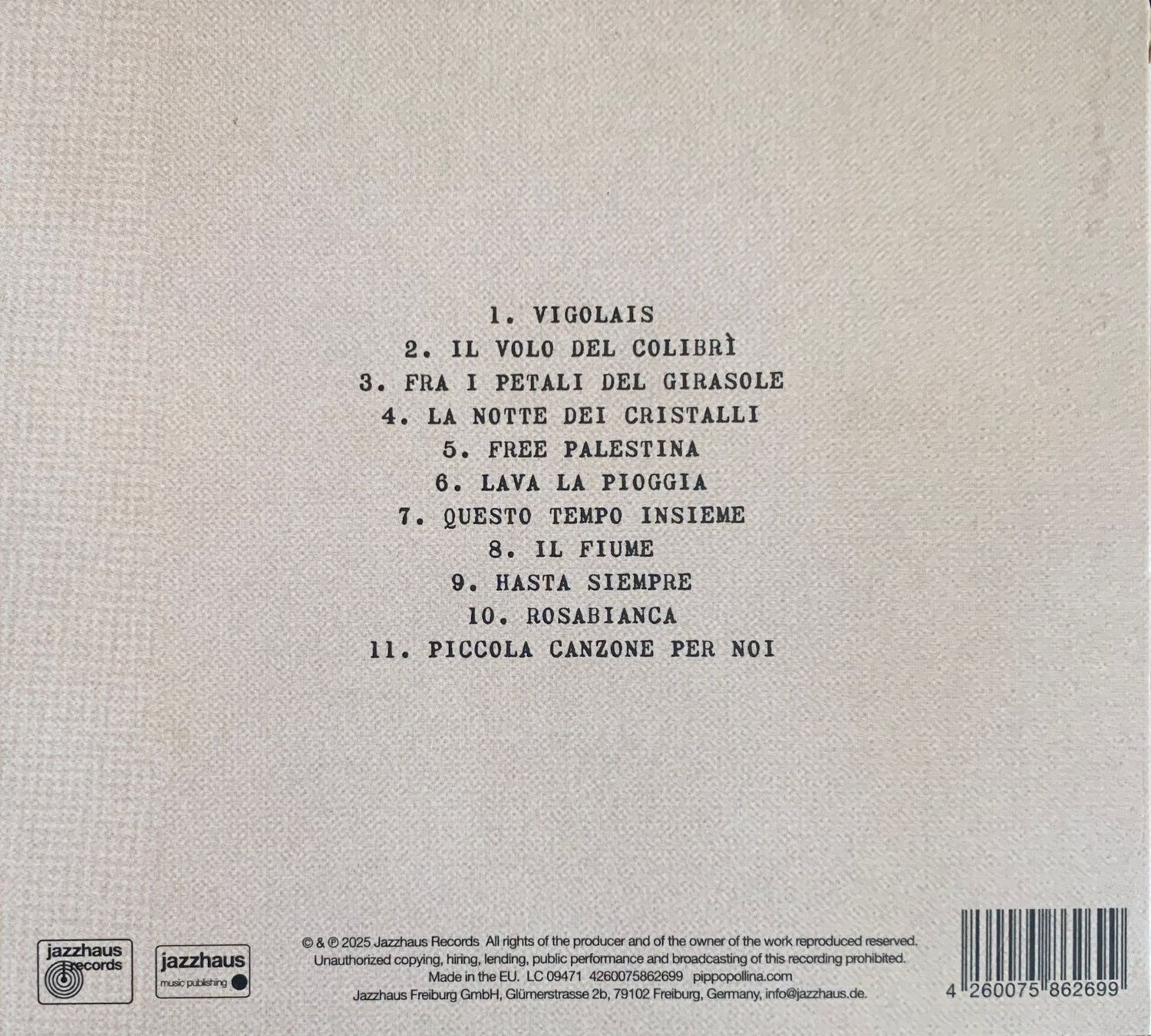 CDs: Pippo Pollina   Fra Guerra e Pace – Gebraucht aus Nennigkofen von Sommersonnen 1