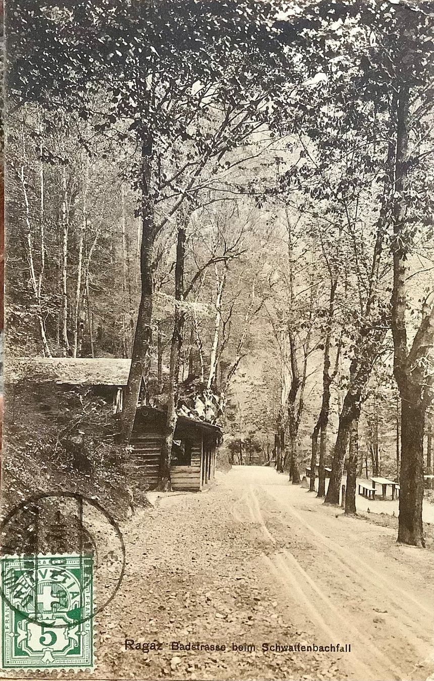 Cartoline postali: 1906 - RAGAZ Badstrasse beim Schwattenbachfall – Usato da Root venduto da ENGLAND-TREASURES 1