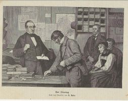 Holzstich, Albert Anker, Zinstag, 1901