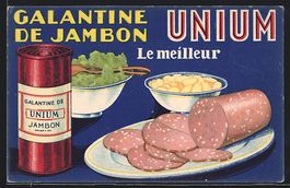 Reklame für Gelantine de Jambon, Wurst 