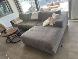 Ecksofa aus Stoff, Grau, guter Zustand