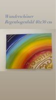 Handgemaltes Regenbogenbild, Wandbild, 40x30cm, Unikat!