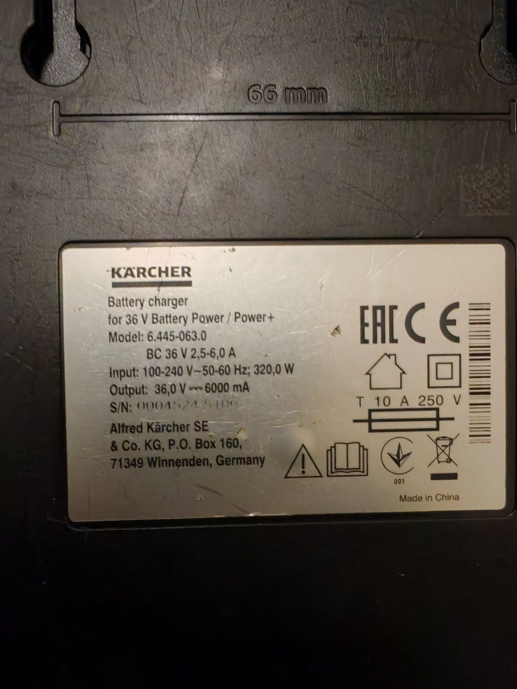 Kärcher Caricabatterie: KÄRCHER Ladegerät 36 Volt – Difettoso da Bern venduto da Isterk 2