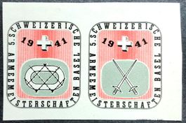 Soldatenmarke 2.WK, Basel 1941, Deu, geschn Wi AM 13&17