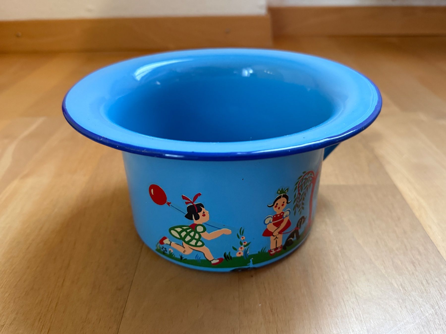 Pentole: Nachttopf Kinder Email vintage alt blau – Usato da Wittwil venduto da Schnaeppli64