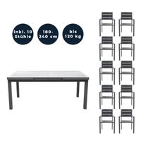 19397 - Sitzgruppe MANZONA - Tisch 180/240cm mit 10 Stühle