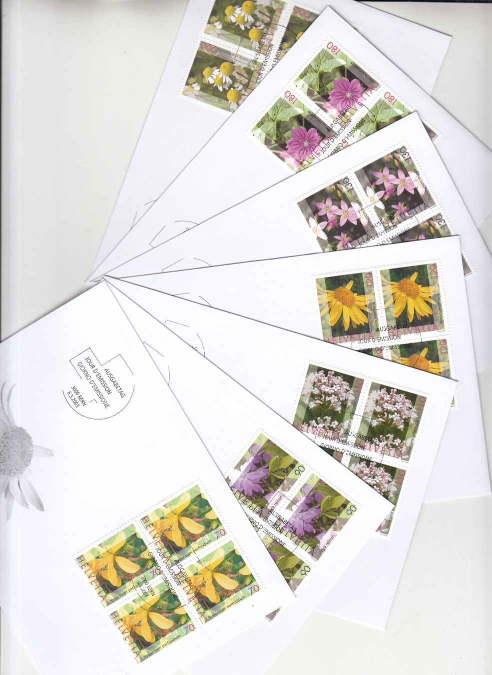 Tutti i francobolli: SBK 1073 - 1079 im 4er-Block FDC – Usato da Bürglen TG venduto da StampGraf