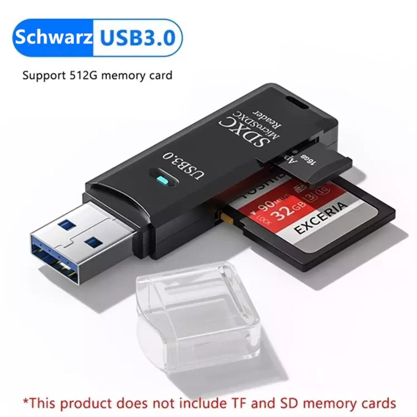 Lettori di schede: USB 3.0 Kartenleser Adapter Micro SD XC TF Card Reader PC – Nuovo (secondo la descrizione) da Kirchdorf AG venduto da Apost008